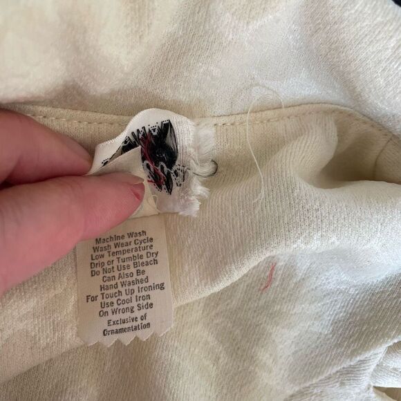 Vintage 70s Off White Cream Maxi Dress Point Collar Blazer Floral Jaquard - Picture 11 of 13